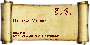 Bilicz Vilmos névjegykártya